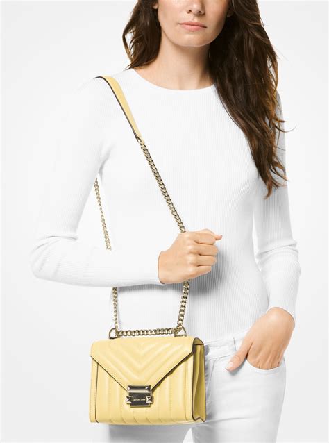 whitney small michael kors yellow|Whitney Small Leather Shoulder Bag .